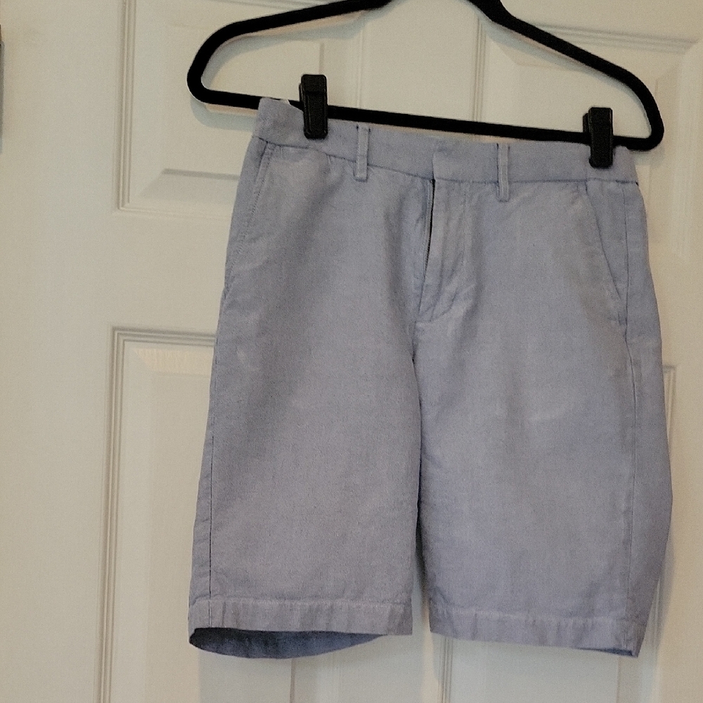 J Crew Factory Crewcuts Boy's Light Blue Flat Front Shorts, EUC, Size 16